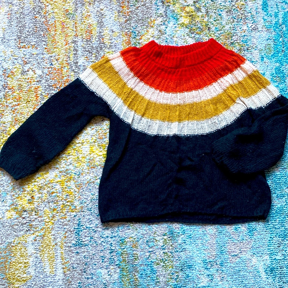 Color-block mohair sweater